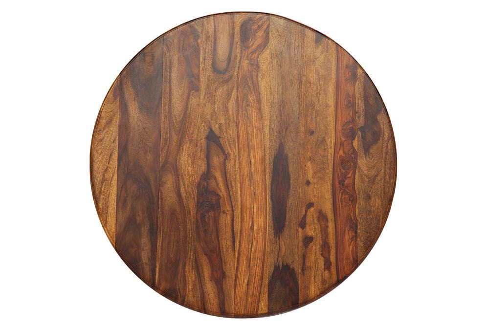 Обеденный стол Secret De Maison Luberon (mod 8) дерево палисандр/металл, 74хD101см, светло-коричневый/темно-коричневый с патиной