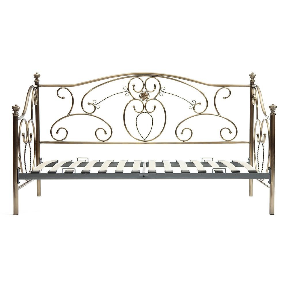 Кровать металлическая JANE 90*200 см (Day bed), Античная медь (Antique Brass)